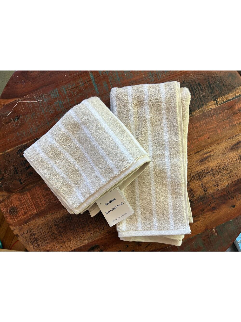 Brook Linen Hand Towels Set of Two Super Plush 100% Turkish Cotton 20" x 30"